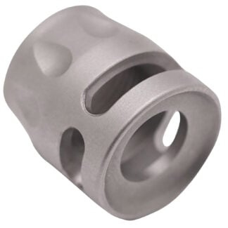 True Precision Inc TPSMICROSS Micro Compensator S-Type Satin Stainless 416R Stainless Steel 1/2"x28 Threads 9mm/380 ACP