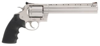 Colt Mfg KODIAKSP8RTS Kodiak  44 Mag 6 Shot 8" Stainless Ported Vent Rib Barrel, Stainless Unfluted Cylinder & Stainless Steel Frame, Black Rubber Grip, Exposed Hammer