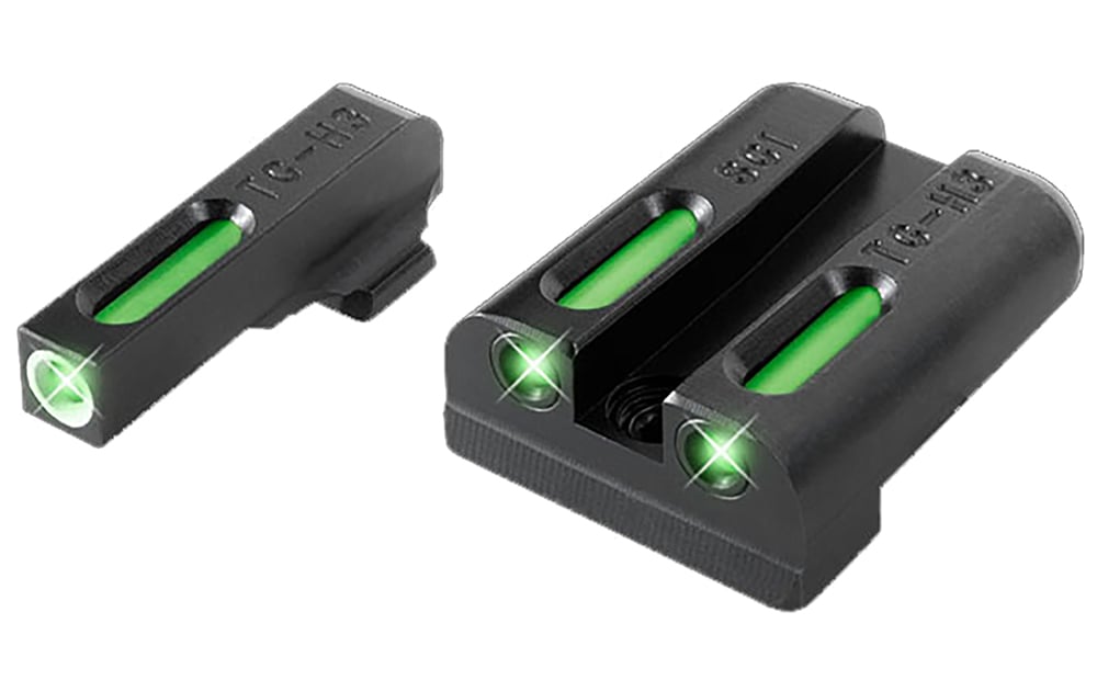 TruGlo TG13SG2A TFX Black | Green Tritium & Fiber Optic White Outline Front Sight Green Tritium & Fiber Optic Rear Sight