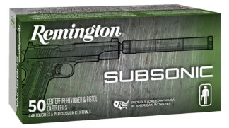 Remington Ammunition 28435 Subsonic  9mmLuger 147gr Flat Nose Enclosed Base 50 Per Box/10 Case
