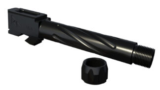 Rival Arms RA20G202A Precision  9mm Luger Compatible w/Glock 19 Gen3-4, 4.02" Fluted Threaded Black PVD Stainless Steel