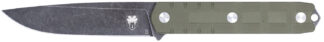 CobraTec Knives CTOWODGDNS Outdoor Warrior 4.50" Fixed Drop Point Plain Stonewashed D2 Steel Blade, 4.75" OD Green Textured G10 Scales Handle