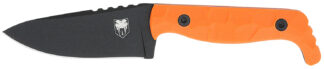 CobraTec Knives CTKPORG KingPin  EDC 4" Fixed Drop Point Plain Black Powder Coated D2 Steel Blade, 4" Blaze Orange Textured G10 Scales Handle