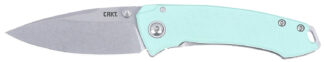 CRKT 2522B Tuna EDC Compact 2.73" Folding Plain Stonewashed 14C28N Steel Blade, G10/SS Handle