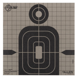 Allen 15802 Thermal Target Silhouette Hanging Paper 8" x 8" Black/Gray