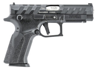 Grand Power 8588005808668 Q100 Mk23 9mm Luger 15+1 4.25" Stainless Rotating Barrel, Black Steel Optic Ready/Serrated Slide, Black Steel Frame w/Accessory Rail & Beavertail, Textured Grip