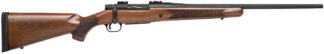 Mossberg 27841 Patriot Full Size 22-250 Rem 5+1 22" Matte Blued Fluted Barrel, Drilled & Tapped Matte Blued Stainless Steel Receiver, Walnut Fixed Stock, Right Hand