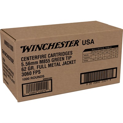 5.56MM NATO 62GR FULL METAL JACKET 1,000/BOX
