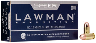Speer 53653 Lawman  45ACP 230gr Total Metal Jacket Flat Nose 50 Per Box/20 Case