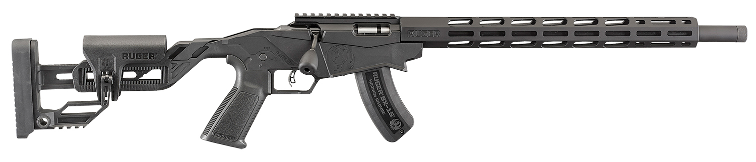 Ruger 8404 Precision Rimfire 22 WMR 15+1 18" Threaded Barrel, Hard Coat Anodized Finish, 15" Free-Float Handguards w/M-Lok Slots, Synthetic Adjustable Quick-Fit Precision Rimfire Stock, Black Polymer