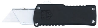 CobraTec Knives CTOTFUTBLK Utility  OTF Plain Aluminum Blade, 3.38" Black Aluminum Handle