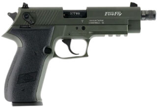 GSG GERG2213TFFGA FireFly  22 LR 13+1 4.90" Black Threaded Barrel, Green Aluminum Serrated Slide, Green Aluminum Frame w/Picatinny Rail, Textured Grip