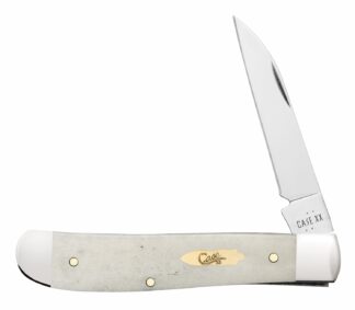 Case 11025 Trapper Mini Folding Clip Point/Spey Plain Mirror Polished Tru-Sharp SS Blade, Smooth Natural Bone Handle