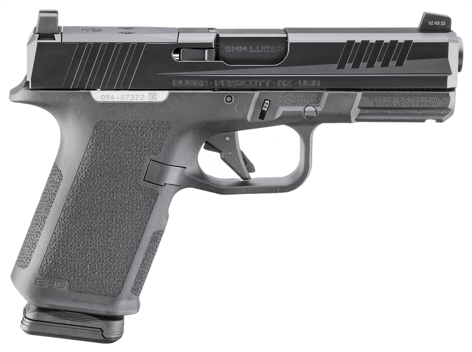Ruger 19415 RXM 9mm Luger 15+1 4" Black FNC Nitride Alloy Steel Barrel & Optic Ready/Serrated Slide, Black Polymer Frame w/Accessory Rail, Textured Grip