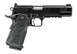 Kimber Mfg, Inc 3600303 DS Warrior 10mm Auto 18+1 5" Matte Stainless Barrel, KimPro Black Optic Cut/Serrated Slide, Black Stainless Steel Frame w/Beavertail & Picatinny Rail, Black Carbon Fiber Grip,