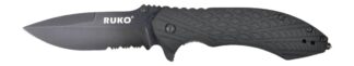 RUKO RUK0182SBBK  440C 3-1/4"SERRATED FOLDING BBPS