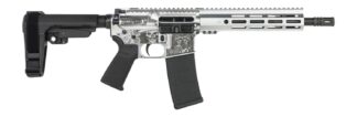 Shark Coast Tactical SCC07374DOD-P Day of the Dead 5.56 NATO 30+1 10.50" Black Nitride Threaded Barrel, Aluminum Laser Engraved Receiver w/Picatinny Rail, M-LOK Handguard, Polymer SB Tactical SBA3 Br