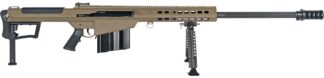 Barrett 20186 M107A1 50 BMG 10+1 20" Fluted Barrel, Flat Dark Earth Receiver w/Picatinny Rail, M-LOK Handguard, QD BiPod Forend, Black Polymer Grip