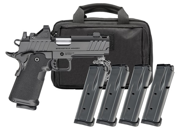 SPRINGFIELD ARMORY 1911 DS PRODIGY AOS COMP 9MM 4.25IN BARREL 20RD BLACK U-NOTCH W/TRITIUM 4MAGS PH9117AOS-COMP-PAC