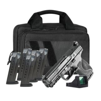 S&W M&P 9 Full Size M2.0 Optic Ready Handgun Bundle 9mm Luger 17rd Magazine(6) 4.22" Barrel No Thumb Safety Black RFX11 Green Dot Savior Bag