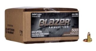 Blazer Brass 9mm 115gr FMJ 500/Cs Loose