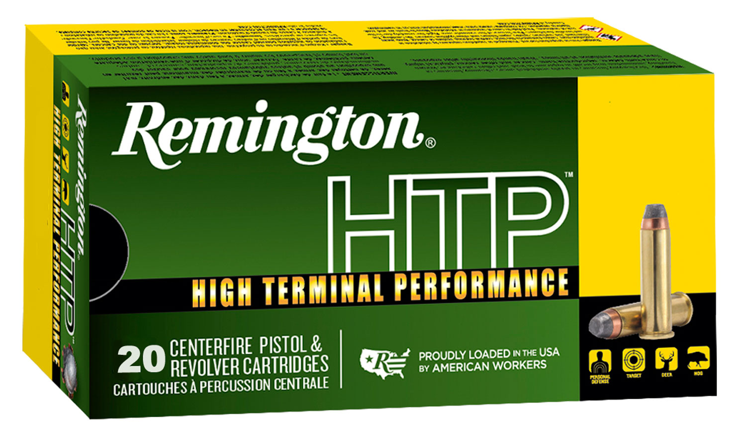 Remington Ammunition 22306 HTP 40S&W 155gr Jacketed Hollow Point 20 Per Box/25 Case