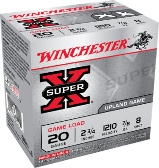 Winchester Ammo XU208 Super X Game Load 20Gauge 2.75" 7/8oz 8Shot 25 Per Box/10 Case