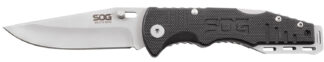 S.O.G SOGFF1001C Salute Mini 3.10" Folding Clip Point Plain Bead Blasted 8Cr13MoV SS Blade Black G10 Handle Includes Pocket Clip