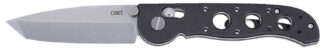 CRKT M16-02X M16 02X Folder 3.11" Folding Tanto Plain Stonewashed D2 Steel Blade, Black Grivory Handle