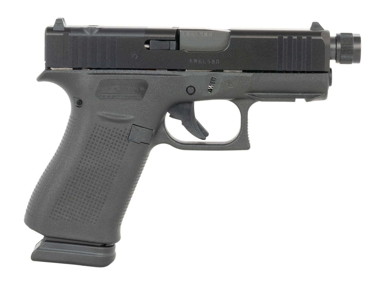 Glock UX4350201FRMOSTB G43X 9mm Luger 10+1 3.41" Black Threaded Barrel, Black Steel Optic Ready/Serrated Slide, Black Polymer Frame w/Accessory Rail, Ambidextrous