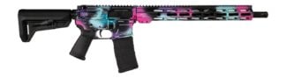 Shark Coast Tactical SCC101938DISB Anime-15  5.56 NATO 30+1 16" Black Nitride Threaded Barrel, Disco Cerakote Aluminum Receiver w/Picatinny Rail, M-LOK Handguard, Magpul Collapsible Black Polymer Stoc