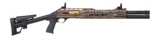 Panzer Arms PAEG240TSBBUSFC 240 12 Gauge Semi-Auto 3" 5+1 18.50" Black Ported Barrel, Black & Bronze US Flag Cerakote w/Gold Accents Aluminum Receiver w/Picatinny Rail, Black Skeleton Stock w/Pistol G