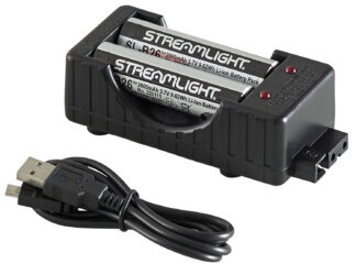 Streamlight 22010 18650 Battery Charger w/Batteries Black 18650 Li-ion Rechargeable Battery