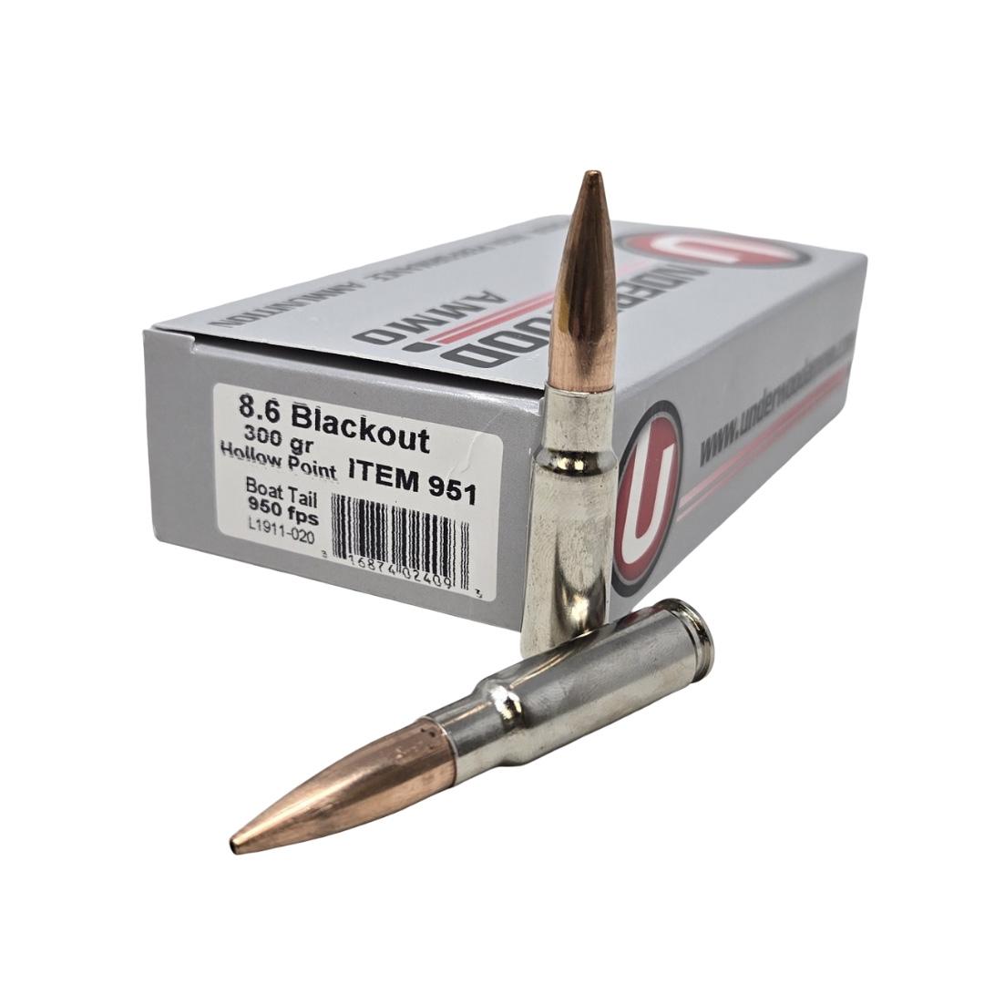 Underwood Ammo 951 8.6 Blackout 300 gr Hollow Point Boat Tail Subsonic, 20 Rounds