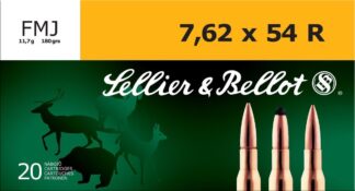Sellier & Bellot Rifle Ammunition 7.62x54R 180 gr 2580 fps FMJ 20/ct