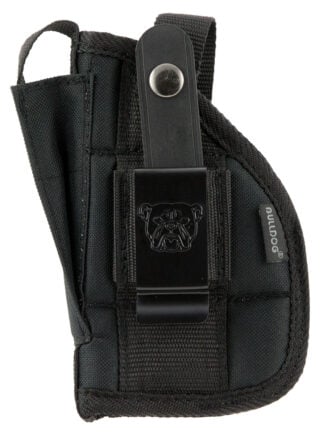 Bulldog Extreme black nylon belt holster with clip for compact pistols