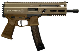 Grand Power 197892004763 SP9A1 Stribog 9mm Luger 30+1 8" Black Threaded Barrel, M-LOK Handguard, Flat Dark Earth Aluminum Picatinny Rail Receiver, FDE Polymer Grip, Thread Protector