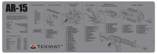 TekMat TEKR36AR15GY AR-15 Cleaning Mat Gray Rubber 12"x36" AR-15 Parts Diagram