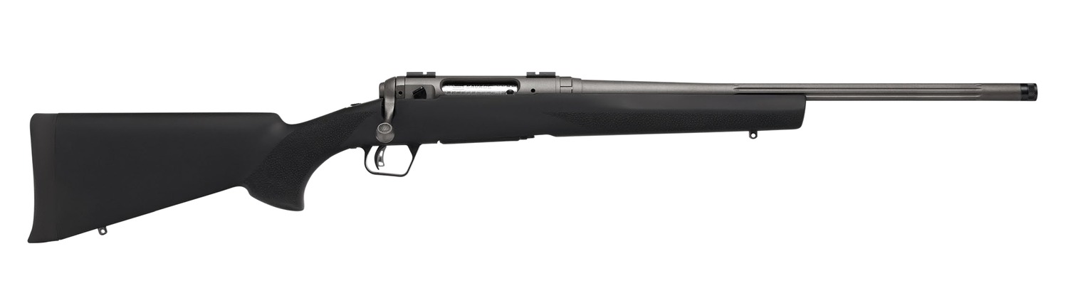 Savage Arms 33003 110 Trail Hunter Lite V2 Full Size 243 Win 4+1 20" Black Fluted Barrel, Black Carbon Steel Drilled & Tapped Receiver, Black Hogue OverMolded Synthetic Stock, Right Hand