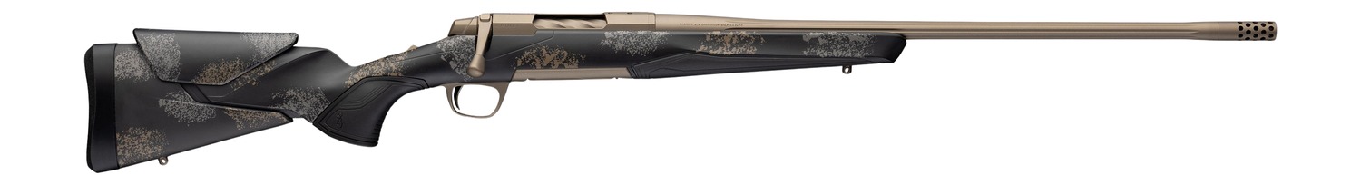 Browning 036142294 X-Bolt 2 Speed HD Full Size 6.5 PRC 3+1 24" Smoked Bronze Cerakote Fluted Threaded Barrel, Smoked Bronze Cerakote Steel Drilled & Tapped Receiver, Bronze/Gray Camo w/Black Overmold