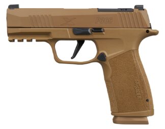Sig Sauer 365XCA9CXR3 P365 XMacro 9mm Luger 17+1 3.70" Black DLC Barrel, Coyote Cerakote Stainless Steel Optic Ready/Serrated Slide & Frame w/Picatinny Rail, Interchangeable Backstrap Grip