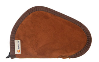 Suede Handgun Case Brown Lockable 8"
